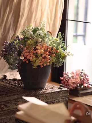 掬涵蓝莓果假花仿真花摆设茶几客厅家用干花花束玄关花艺摆件装饰#掬涵 #仿真花 #蓝莓 #仿真蓝莓 #蓝莓果