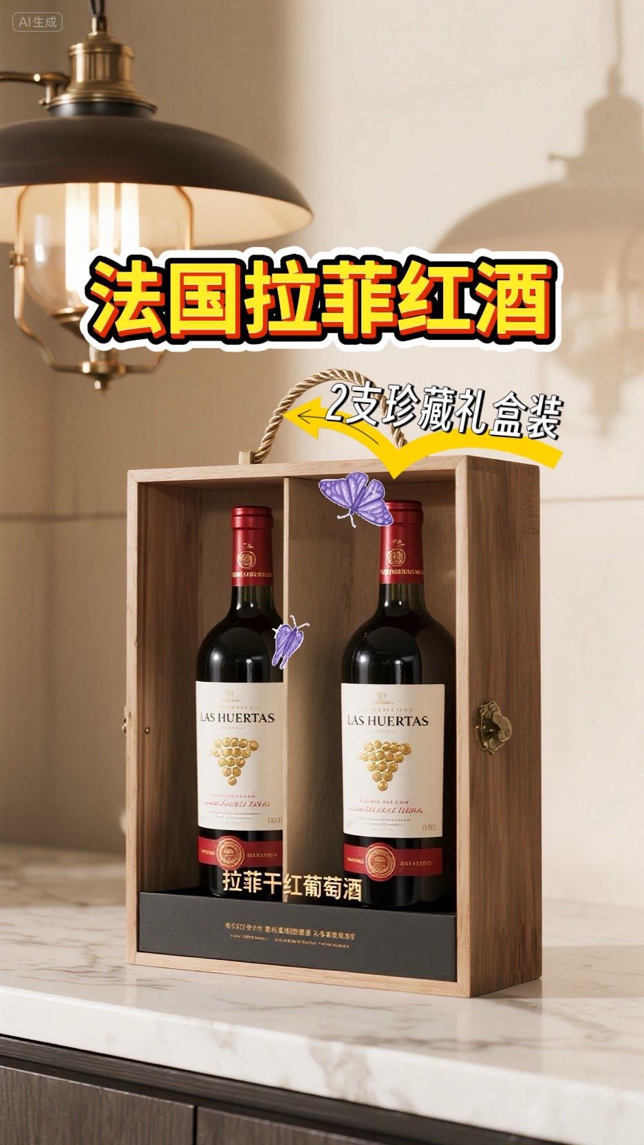 轻啜巴斯克,醉入拉菲浪漫园 拉菲巴斯克花园珍藏红酒双支礼盒,闭眼入! 智利原瓶进口,深宝石红酒液摇拽生姿,浓郁果香与橡木香气交织,入口瞬间,南美葡萄园的风情在舌尖绽放,单宁柔顺,疲惫都被微醺驱散。独酌有格调,送亲朋好友,客户超有面!轻点购物车把这份浪漫与品质带回家!#拉菲红酒 Y# 微醺时刻 #巴斯克花园庄园珍藏#送礼佳品#口感非常 好