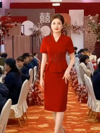 #创作灵感 #高贵婚礼礼服#喜婆婆喜妈妈 #上身显贵气,显年轻#