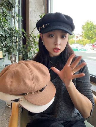 大头围云朵毛呢八角帽#云朵八角帽 #修饰脸型