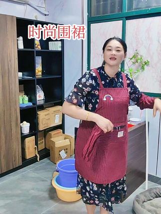围裙厨房专用厨房衣服防油防水长袖纯棉透气拉链厨房围裙做饭干活#时尚围裙 #带拉链的围裙。 #围裙