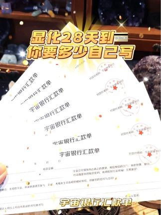 #宇宙银行汇款单 #显化财富 #显化金钱 #显化丰盛