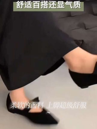 法式内增高尖头小皮鞋金属一字扣带玛丽珍软面气质单鞋职业工作鞋