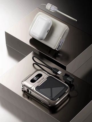 #充电宝 #磁吸充电宝 #大容量充电宝 #五合一磁吸充电宝 #快充充电宝 【魔闪电3C认证】五合一磁吸充电宝快充带插头外接电池大容量带支架