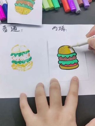 #可爱简笔画 丙烯马克笔,这个就是妈妈和小朋友都喜欢的 # 丙烯马克笔#儿童绘画 #宝宝学画画 #可爱简笔画 #开学必备
