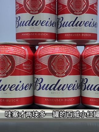 才两块多一瓶的百威小红罐,不薅今晚都睡不着!独特的山毛榉木工艺酿造,确保百威啤酒纯正清爽的麦香口感,入口典雅,麦香清新,真的巨清爽好喝!9.7的麦芽3.6的酒精,太合适夏天偶尔微醺小酌了,旗舰店发货快薅!#百威小红罐 #百威 #划算 #啤酒 #口感非常好
