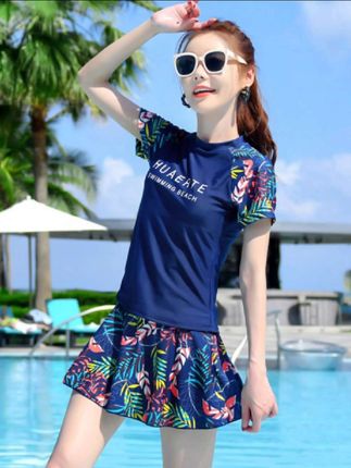 新款大码遮肚显瘦泳衣 #泳衣女款泡温泉保守泳装,2025新款爆款游泳衣,显瘦遮肚微胖女孩泳衣