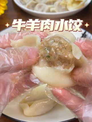 早餐不知道吃什么,煮一碗热气腾腾的牛肉水饺,又好吃又方便#水饺#牛羊肉水饺 #清真美食