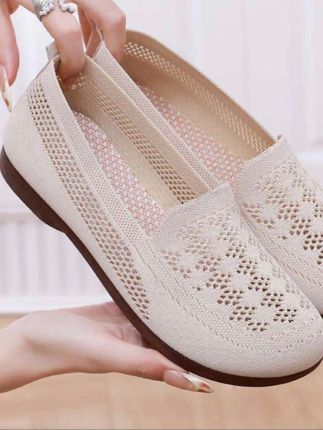 夏季新款透气网鞋女舒适软底妈妈鞋平底老北京鞋镂空网面鞋#女鞋#网鞋#布鞋