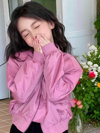 女童韩版时髦棒球外套!女童春秋款外套儿童装2025新款洋气时髦棒球服大童炸街夹克衫潮#甜美穿搭 #生女儿就要这样穿 #美爆了 #女童穿搭 #超好看