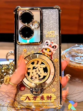 适用【VIVO y78/78+】金色细闪 电镀防摔旋转支架功能手机壳#创意手机壳 #网红手机壳 #好物推荐分享 #潮牌手机壳 #高端大气