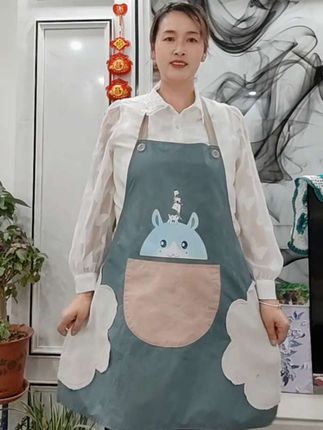 新款洋气厨房防水防油做饭工作服女围腰餐饮网红秋冬#围裙#好东西一起分享 #多款可选#印花好看#实用好物