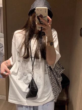 番茄妹妹Tomatosister复古印花短袖T恤女夏季宽松慵懒中长款上衣#夏季穿搭 #夏天穿搭 #品质女装 #女装 #面料舒适透气