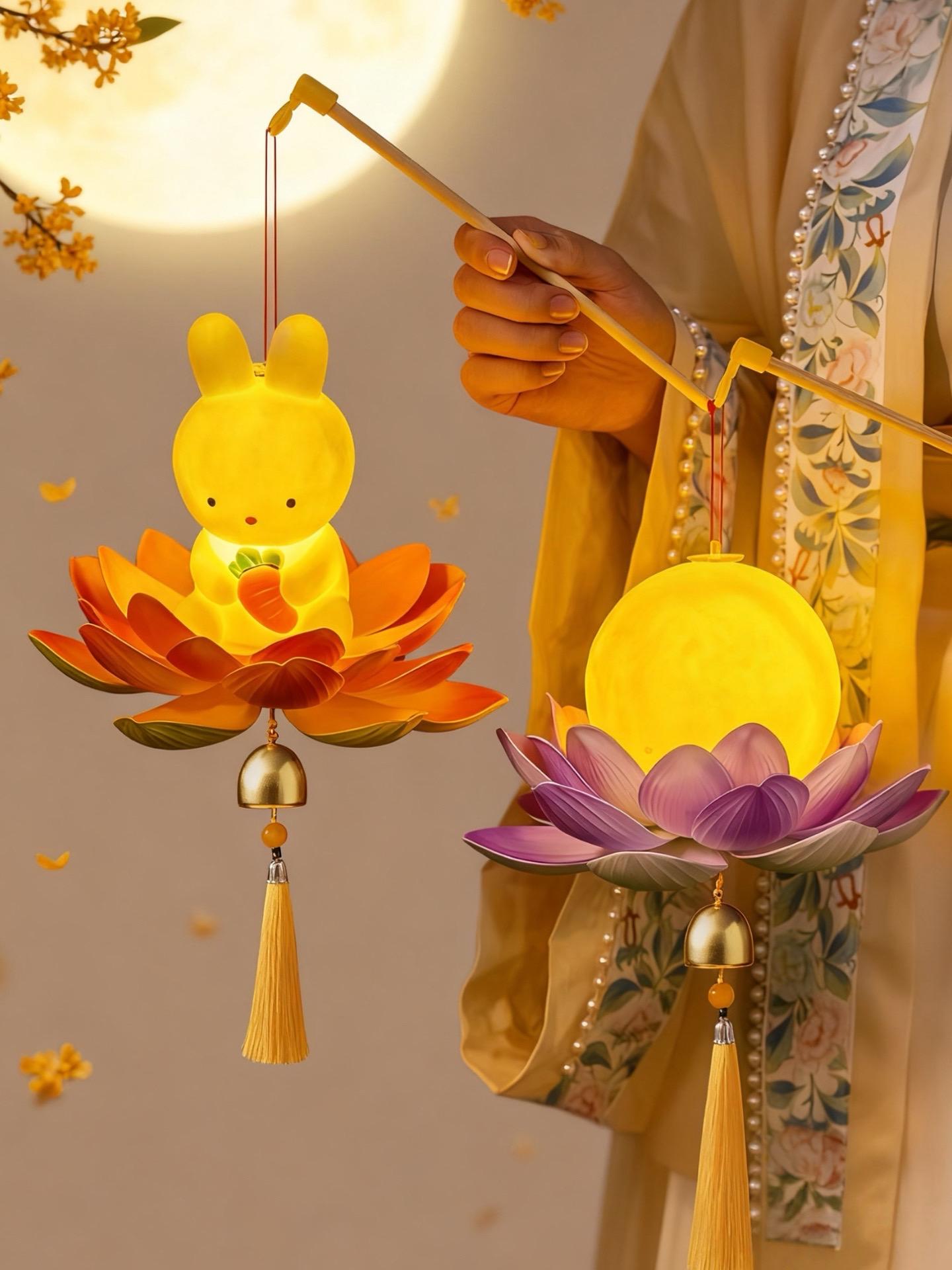 #中秋节 #兔子灯 #氛围灯 #中秋节手工灯笼 #灯笼