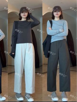 【早秋必入】韩国东大门梨形显瘦八九分休闲裤2025新品洋气锥形女裤#早秋搭配 #梨形身材穿搭 #显瘦遮肉 #九分裤女 #女裤
