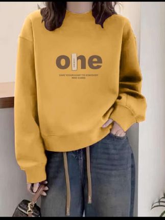 圆领卫衣女士2025秋冬季新款时尚韩版宽松休闲套头长袖纯棉上衣潮#上衣穿搭 #卫衣穿搭 #时尚卫衣 #女装 #卫衣搭配