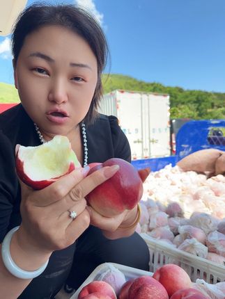 嘎嘎脆甜风味十足,立秋后才成熟的大油桃。