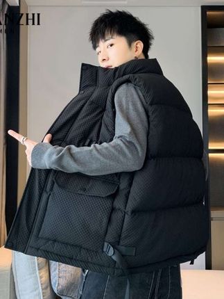 森马集团棉致立领马甲外套男士春秋冬季无袖背心男装棉马夹上衣服#品质男装 #夹克外套 #马甲外套 #潮男穿搭 #男士外套