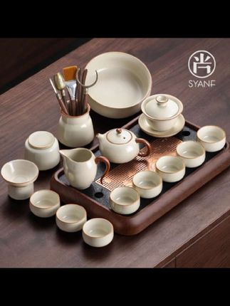 家用汝窑茶具套装
