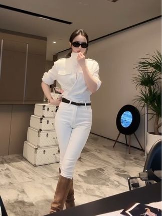 白色翻领长袖衬衫女早秋纯欲高级感百搭休闲宽松显瘦短款外套上衣#高级感穿搭 #穿出高级感 #今日穿搭 #通勤搭配 #只做高品质