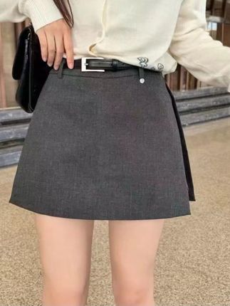 设计感小众开叉高腰西装半身裙女2025春秋新款时尚百搭A字裙裤女#爆款热卖中 #显瘦穿搭#好物推荐🔥 #美出高级感#半身裙@DOU+上热门 @DOU+小助手 @DOU+好生意 @抖音小助手