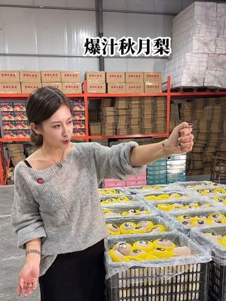 一梨润三秋,爆汁秋月梨来啦#秋月梨 #现摘现发 #中秋
