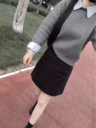 #Polo领#慵懒风#假两件#秋季新款穿搭 #拼接