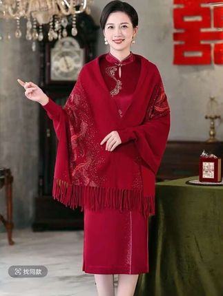 #喜婆婆婚礼服披肩#旗袍披肩#气质优雅@巨量千川