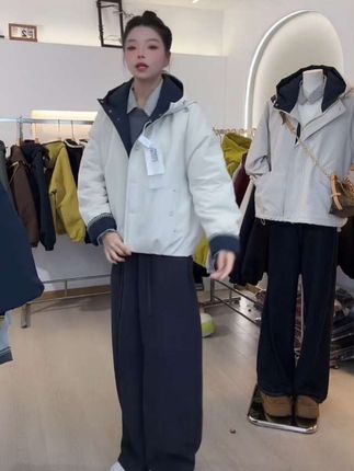 #时尚外套 加棉加厚#秋冬新款#时尚百搭#宽松潮流#外套