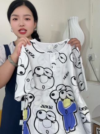 青少年大童绵绸家居服套装,吸汗透气不闷热#家居服分享 #青少年家居服 #绵绸睡衣