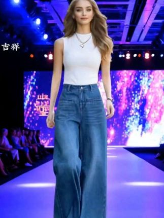 复古牛仔裤女款爆款2025新款秋冬阔腿裤子宽松高腰女裤直筒裤长裤#牛仔裤 #穿搭 #阔腿牛仔裤 #高腰牛仔裤