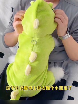 天冷了!怕冷的毛孩子赶紧给它安排这个恐龙四脚绒绒衣保暖又舒服像个小宝宝#狗狗衣服 #保暖又好看#萌宠好物#好物推荐 #猫猫衣服