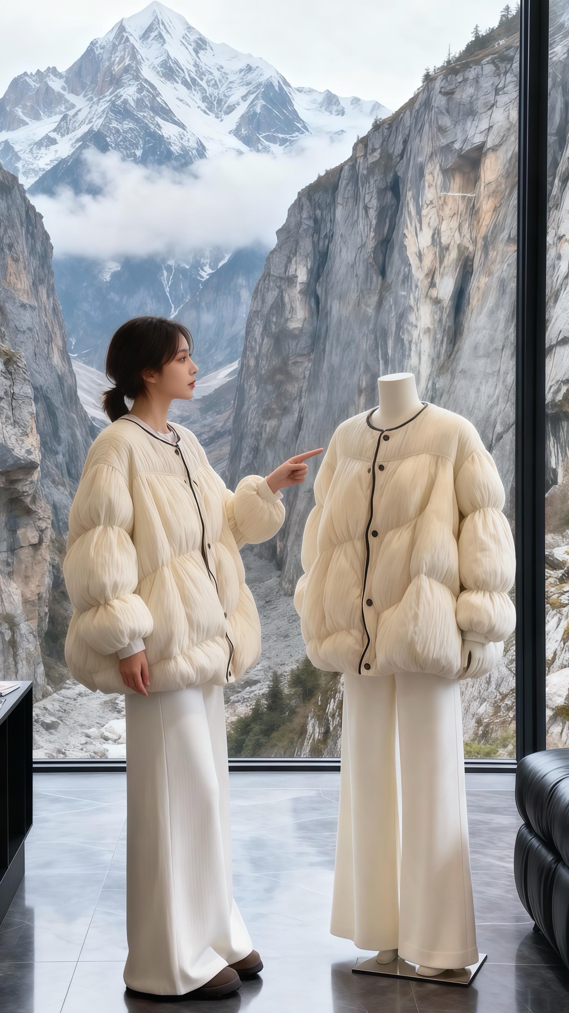 【冬日絮语|当棉服裹住法式温柔】❄️ 圣日耳曼街区的古董店刚点亮橱窗,她捧着热栗子推开玻璃门,短款棉服突然被风灌满,扬起与阔腿裤同色系的羊绒流苏。  “您订的香薰蜡烛到货了...”店主取出用绸带系好的包裹,她伸手接过时棉服压纹正好与蜡烛浮雕遥相呼应。转身走向街角,蓬松面料与裤管形成完美比例,让路过的老绅士不禁想起年轻时的苏菲·玛索。  当洋气轮廓遇见实用主义,当富家千金气质融入日常穿搭,这便是法式时尚的终极秘密——用最放松的姿态,驾驭冬日里所有的温柔与凛冽。#我的双11必买清单#许妍用穿搭演绎角色灵魂#许妍激发了大家的打扮欲#许妍味的初秋职场穿搭#许妍的衣橱每套都过分美丽