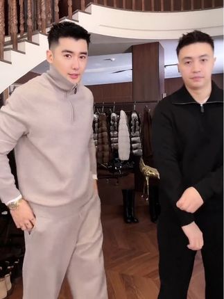 杨圣坤2025新品男士双面定制绵羊毛混纺休闲时尚两件套#时尚穿搭 #男人必备
