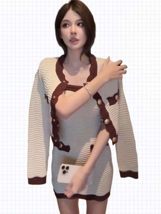 #名媛风穿搭 #小香风外套 #抹胸连衣裙 #气质女装 #御姐穿搭