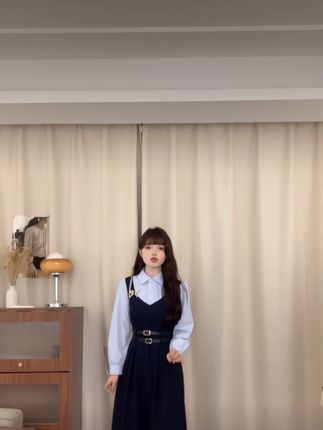 假两件连衣裙#早秋穿搭 #假两件 #连衣裙 #减龄 #显瘦显高显腿长