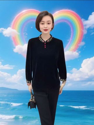 阔太太丝绒时尚打底衫#洋气高级感穿搭 #时尚质感穿搭 #气质百搭穿搭 #日常穿搭时尚穿搭
