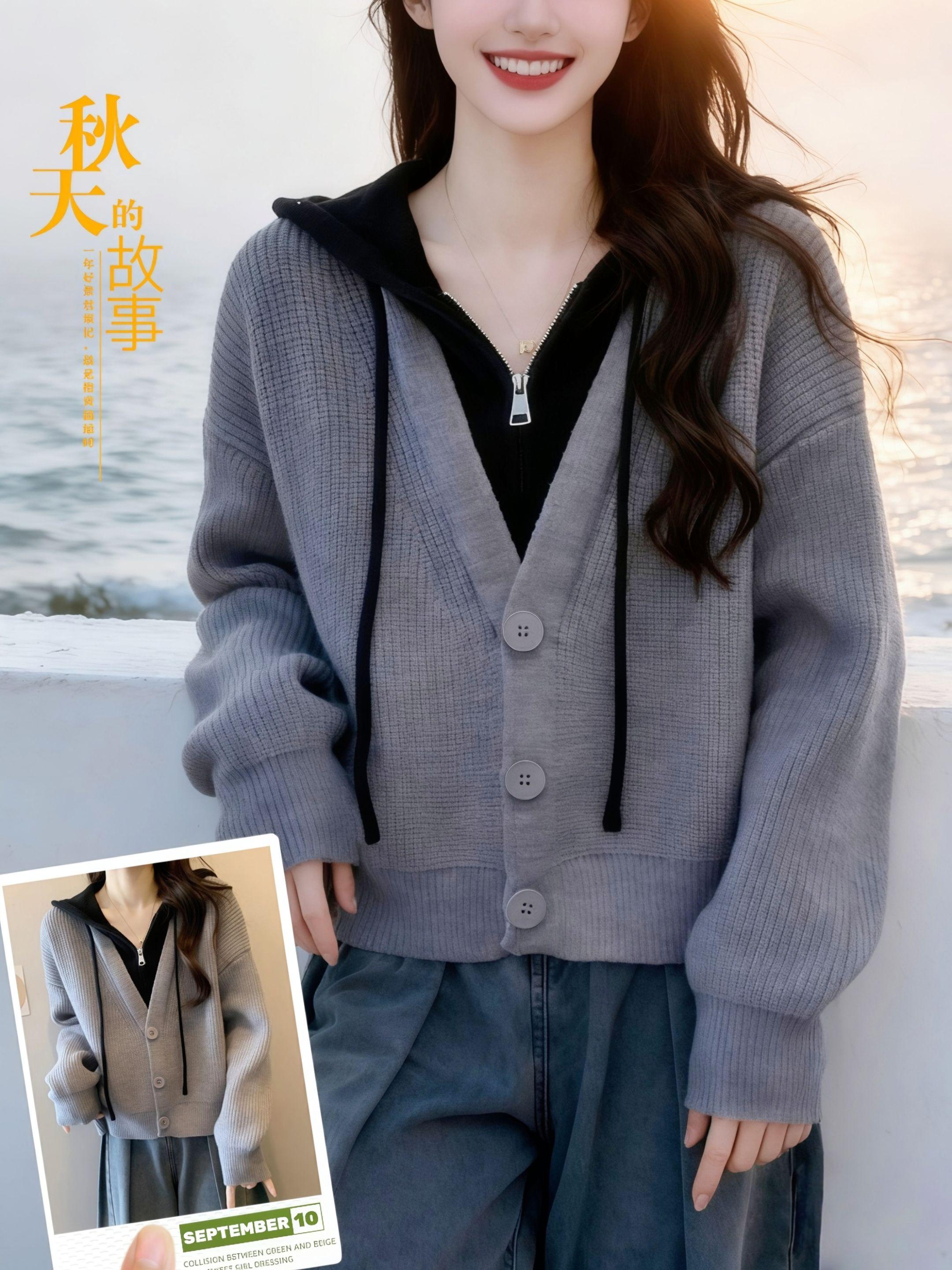 秋风起,针织开衫温柔上线,谁穿谁好看,不挑年龄不挑身材。🍂🧶#谁穿谁好看 #不挑年龄不挑身材 #遮肉显瘦穿搭 #早秋穿搭 #针织衫