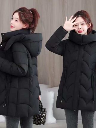 冬季新款加厚中长款棉服韩版修身显瘦女士时尚百搭外套#冬季穿搭 #加厚中长款 #时尚棉服 #修身显瘦 #加厚百搭