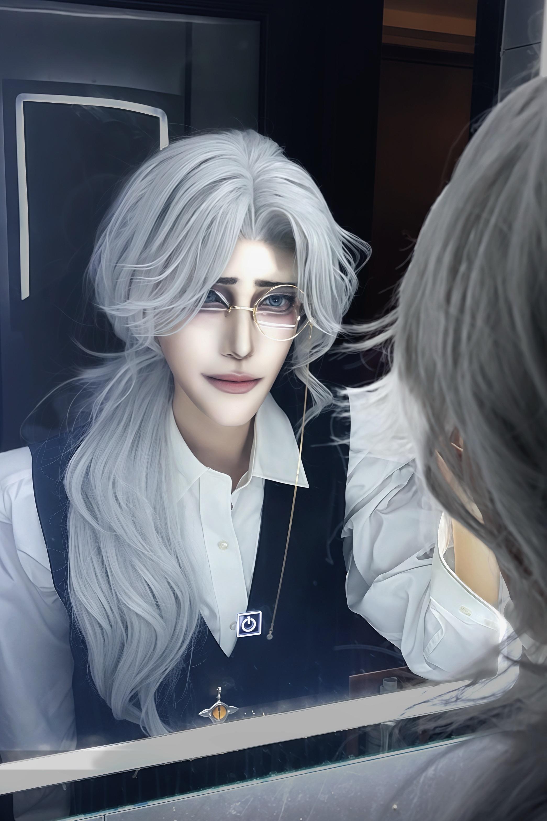 嘘,看镜子#隐士 #隐囚 #洁癖 #cos #第五人格 (有没有厨师长想写点对镜的文给我吃😋)