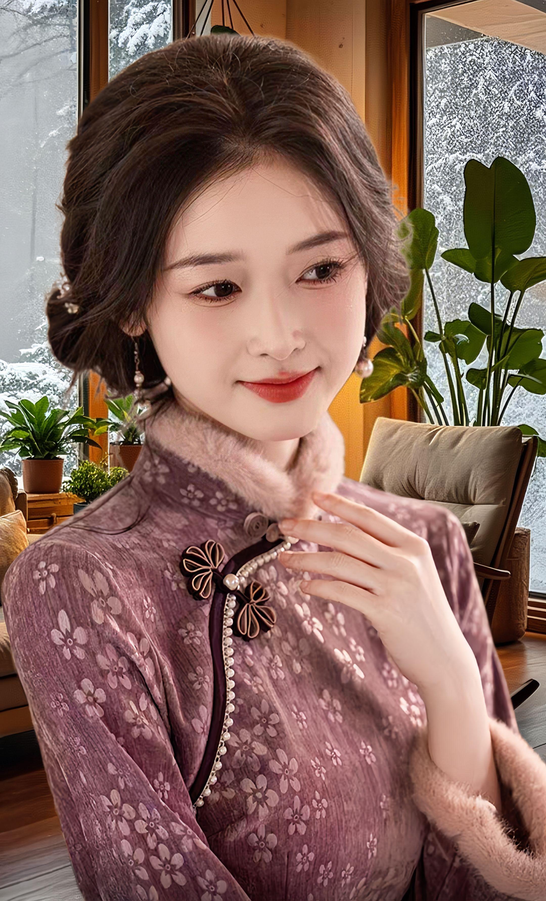 一眼沦陷的新中式秋冬少女加厚改良旗袍!#唯有旗袍和美人不可辜负 !谁懂啊家人们!新中式改良旗袍一整个戳中少女心!秋冬款加了厚,保暖又好看,再也不怕冷啦~温柔紫调铺满小花花,精致又灵动,毛绒领口和袖口软乎乎的,像把云朵穿在身上。改良剪裁超显身材,行动也方便,搭配毛毛小包,一整个民国大小姐既视感,走在路上回头率直接拉满,秋冬氛围感被它狠狠拿捏,真的一眼沦陷,爱惨了!#旗袍 #国风古韵 #新中式穿搭 #秋冬穿搭 @DOU+小助手 @抖加🔥上热门🔥dou+🔥热点宝 @抖音小助手