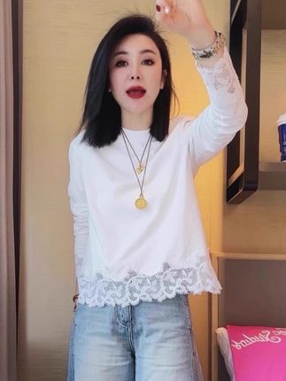 #爱了爱了 #蕾丝拼接#打底衫#百搭上衣 #强烈推荐