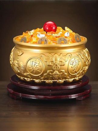 聚宝盆风水摆件黄铜入门玄关摆件高级酒柜家居客厅装饰品高端大气#摆件 #聚宝盆摆件#纯铜工艺品