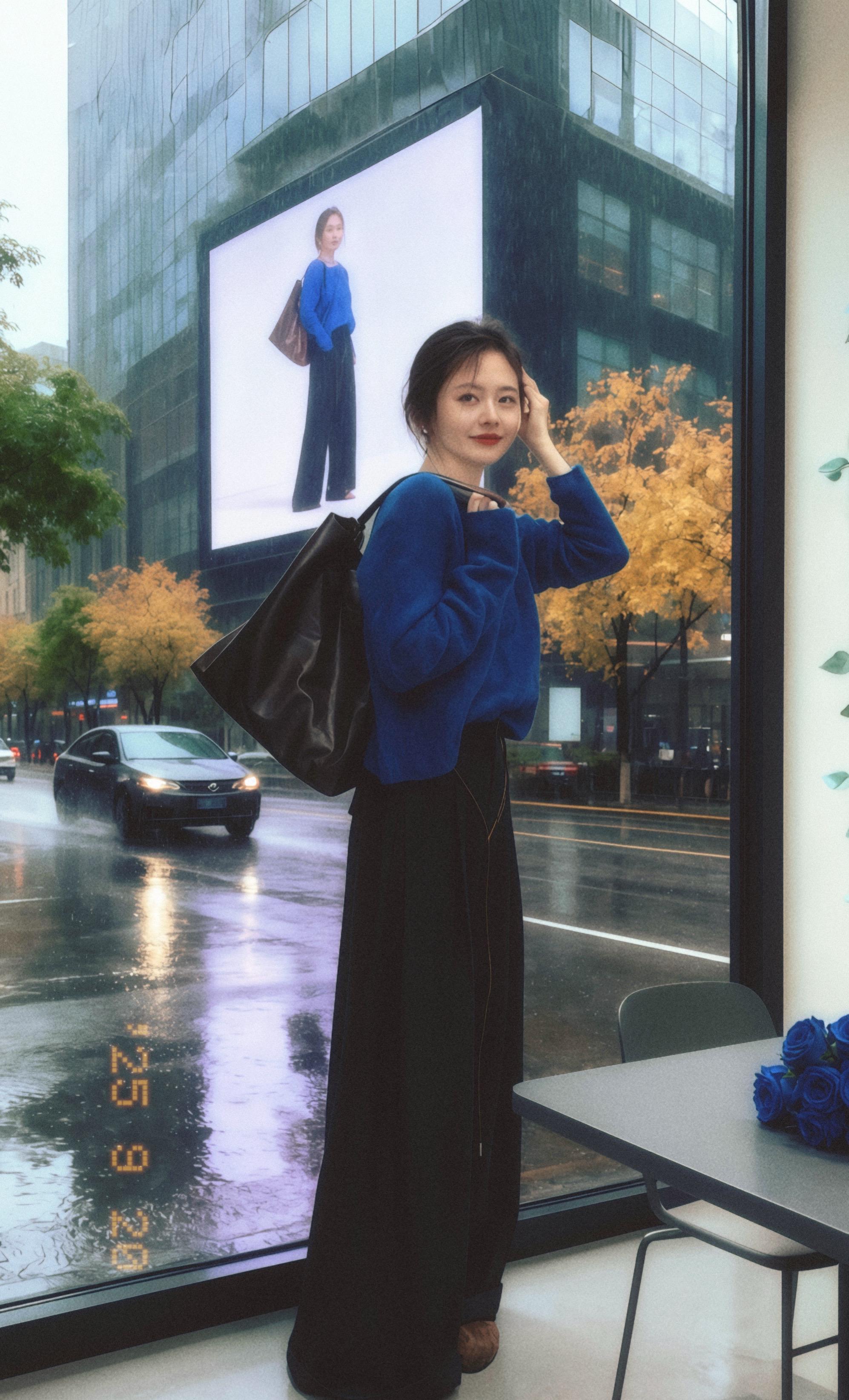 早秋毛衣与暖光 2025年早秋的雨天,许知夏在社区的日系服饰店躲雨时,被货架上的套装绊住了目光——奶白色针织衫软得像云朵,圆领刚好衬出她的锁骨,搭配的浅卡其阔腿裤垂坠又显瘦,裹着一身温柔的慵懒感。 “这件毛衣的针脚很密,雨天穿也暖。”身后传来的声音带着暖意,是楼下书店的店员陆星辞,他手里还拿着把印着银杏叶的伞,“昨天整理新货时看见它,想起你总说秋天缺件软乎乎的毛衣,就帮你留了。” 许知夏指尖蹭过针织衫的面料,耳尖发烫。陆星辞又指了指她的裤腰:“松紧设计不勒腰,配你常背的帆布包刚好。”窗外的雨还在下,店里的暖光落在两人身上,陆星辞轻声问:“雨停后,要不要一起去吃巷口的热汤面?” #梨形身材穿搭 #慵懒风穿搭 #通勤搭配 #今日穿搭look #小个子穿搭