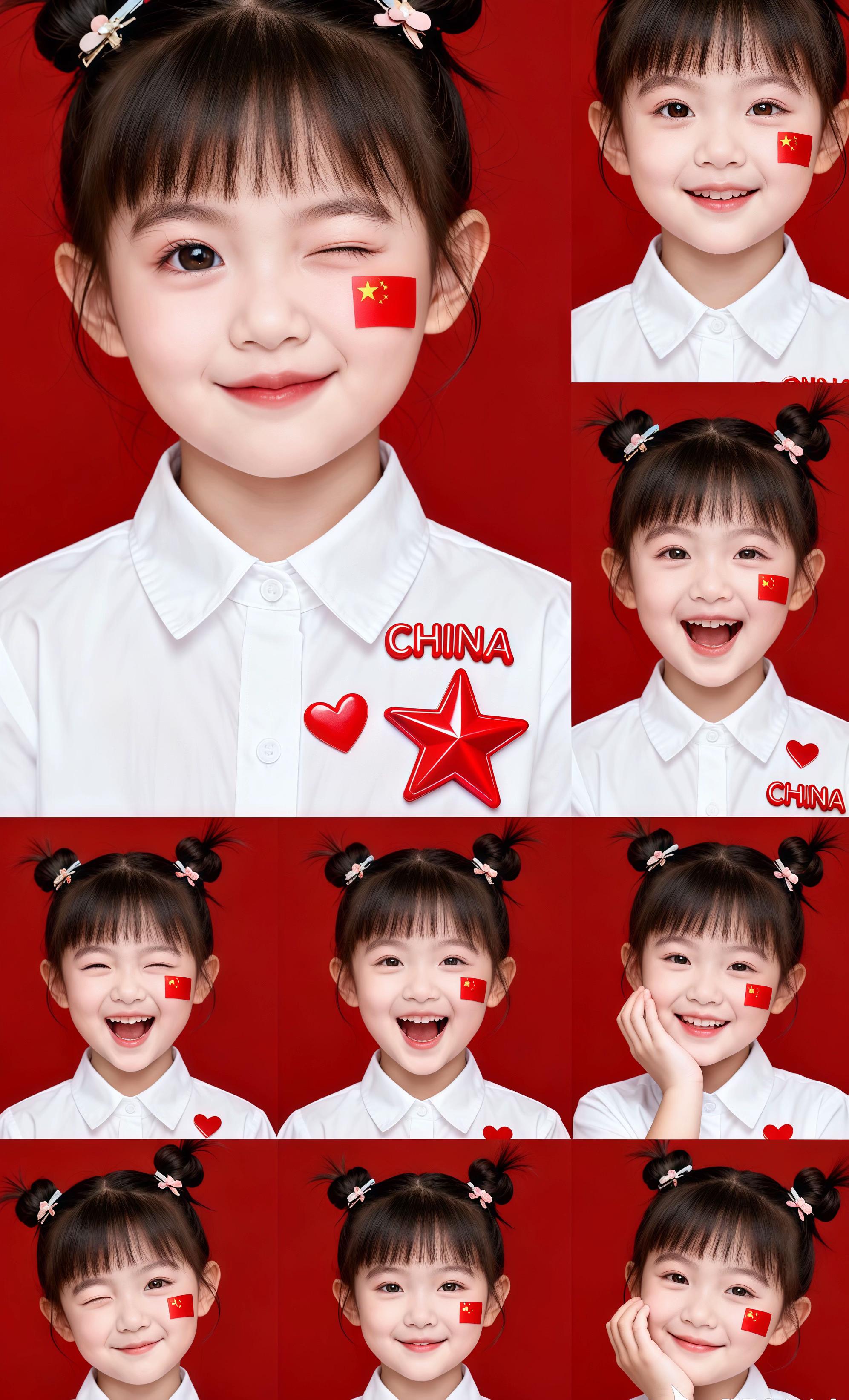 #贴纸 #爱国 #国庆贴纸脸 #脸部贴纸