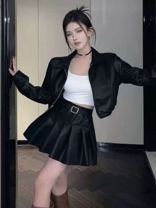 #辣妹时尚套装#又美又飒#潮流女装#显瘦百搭#穿出女人味@