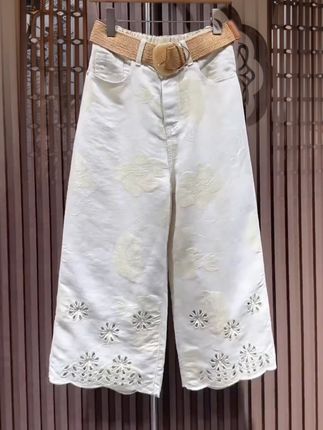 八分裤 镂空提花 牛仔裤 阔腿裤 夏季新款#八分裤 #牛仔裤 #阔腿裤 #谁穿谁好看 #夏季新款