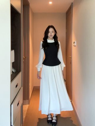 简约好看的假三件长裙啊! #早秋高智感职场穿搭 #早秋穿搭 #金川川 #RICHINCHEESE #跟电子闺蜜晒红人秋日穿搭