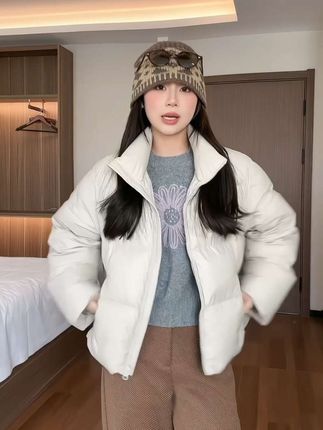 @哟米yomi--直播返场 【现货】YOMI小个子【半旬冬雪】90白鸭绒简约百搭羽绒长袖外套女冬季#秋冬穿搭