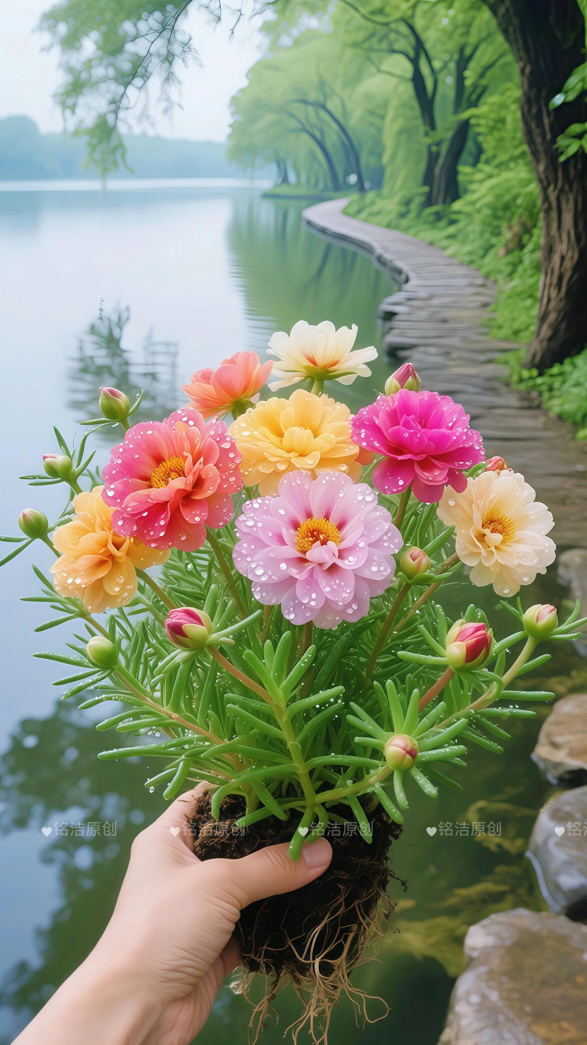 多色重瓣太阳花苗。#花卉绿植 #绿植花卉 #我的花花草草🌸🌸 #重瓣太阳花 #太阳花